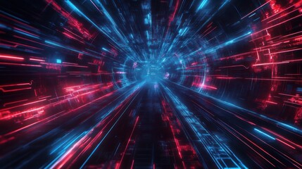 Obraz premium Abstract neon tunnel