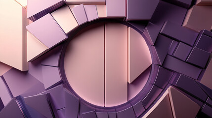 Futuristic Geometric 3D Design. Abstract Modern Art Background