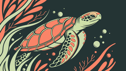 Artistic patterns created by paint mixing into transparent water in black background vector illustration.