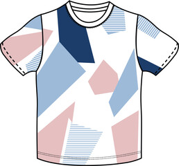 boys t shirt with shape pattern illustrations vector art