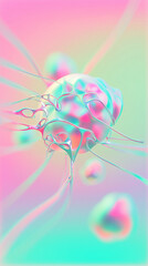 Naklejka premium Futuristic 3D Neural Structure in Vibrant Colors