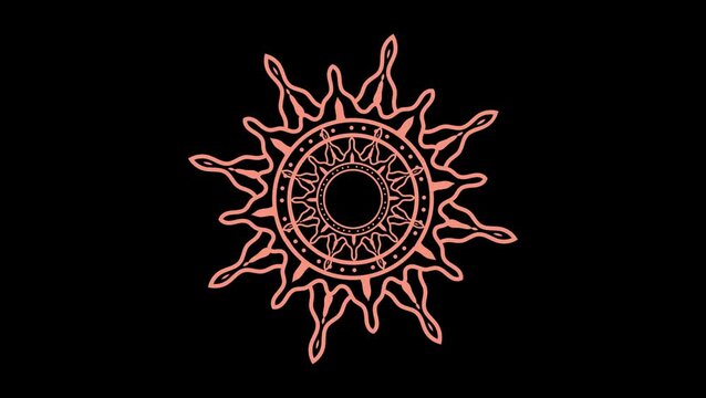 Decorative ethnic ornamental mandala vintage rotation animation. Oriental pattern.