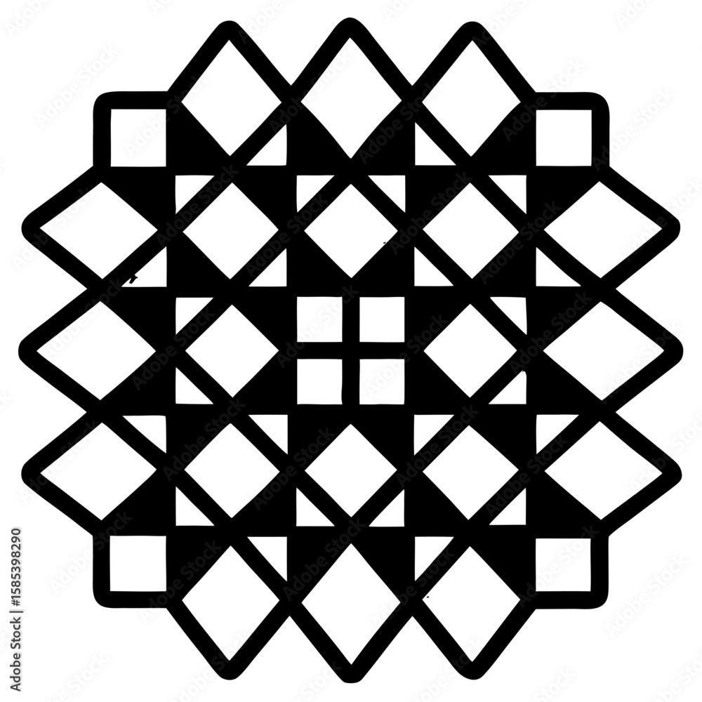 Poster a sophisticated black ink border design showcases floral arrangements intertwining with abstract sha