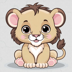 cute baby lion illustration