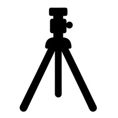 Silhouette of a classic camera tripod, perfect for photography and videography