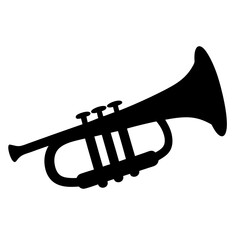 Silhouette of a trumpet brass instrument for jazz music and orchestra