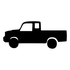 Fototapeta premium Silhouette of a classic pickup truck, a simple and iconic design