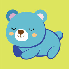 Cute little bear cartoon sleeping vector design