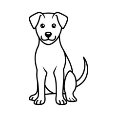 Adorable Puppy Sitting - Sweet Canine Vector Illustration for Kids and Pet Lovers