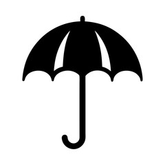 Black and white umbrella vector graphic illustration for weather protection symbol