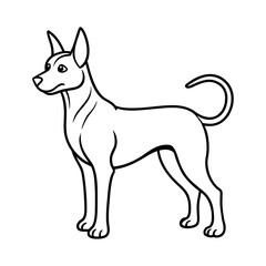 Graceful Dog in Stance - Artistic Vector Outline for Animal Lovers