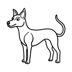 Sleek Dog Standing Tall - Minimalist Vector Outline for Pet and Animal Designs