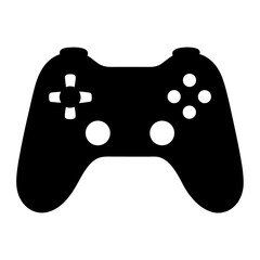 Black silhouette of a video game controller with a classic design