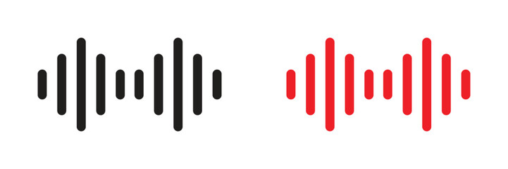 Flat design sound wave vector icon. Sound wave icon. Audio wave icon concept.