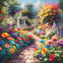 garden with flowers