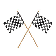Fototapeta premium Two checkered racing flags are crossed, symbolizing victory and the thrill of motorsports competition isolated on transparent background