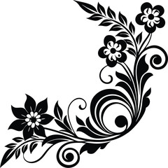 Art Nouveau Floral Corner with Flowing Shapes