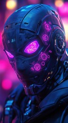 Futuristic neon helmet
