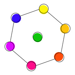 abstract network concept, colorful concept