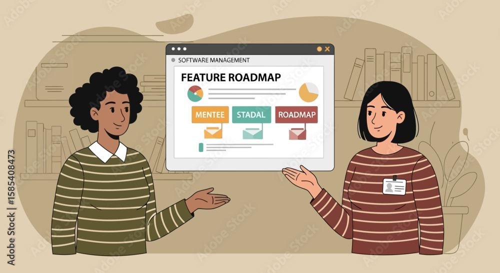 Poster discussing feature roadmap for effective software management and project progression