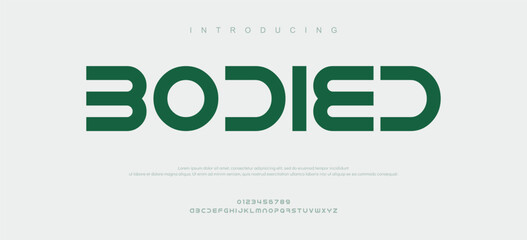  Creative modern technology alphabet fonts. Abstract typography urban sport, techno , fashion, digital, future creative logo font. vector illustration