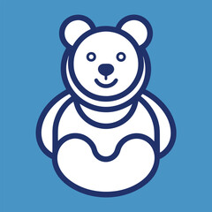 Baby teddy bear toy object newborn template line vector art design