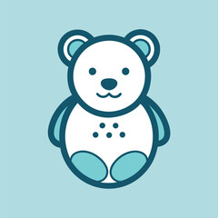 Baby teddy bear toy object newborn template line vector art design