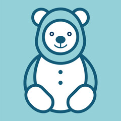 Baby teddy bear toy object newborn template line vector art design