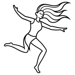 one-line-figure-of-modern-jazz-dancer-with-hair-f.eps