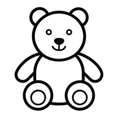 Baby teddy bear toy object newborn template line vector art design