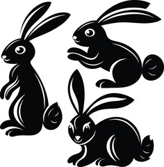 Rabbits silhouette