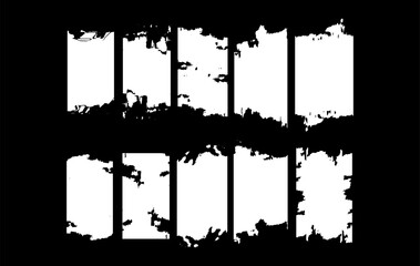 Obraz premium A collection of 12 abstract grunge frames with distressed edges. Perfect for poster design, social media, digital artwork, web banners .