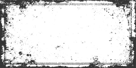 Distressed grunge border with textured speckles and weathered edges vector