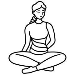 sitting-spinal-twist-yoga-position-in-modern-one-.eps