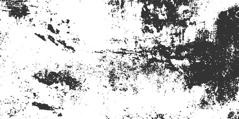 Fototapeta premium Black ink splatters on white distressed background abstract grunge