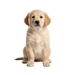 Obraz premium Golden retriever puppy sitting on black