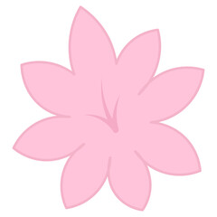 Lily. Delicate pink flower with stamens in the center. Color vector illustration. Isolated white background. Flat style. Idea for web design.