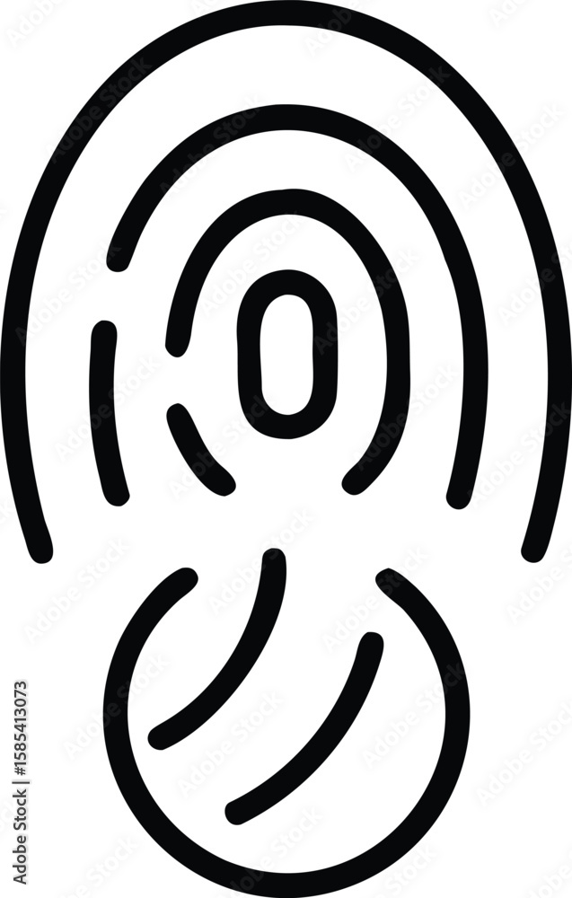 Poster abstract signal icon with rounded shape in a minimalist line art style design