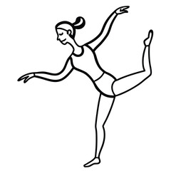 Fototapeta premium ballet-figure-mid-turn-on-one-foot--other-leg-ext.eps