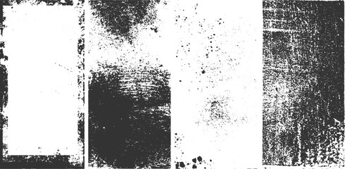 Obraz premium Distressed grunge textures with black and white abstract patterns vector