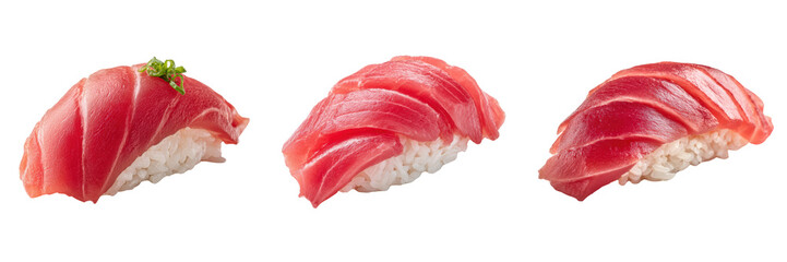 Fresh Tuna Sushi with Vibrant Color and Delicate Presentation Isolated on Transparent Background