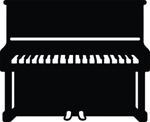 Silhouette grand piano musical instrument vector Illustrator © Ummei