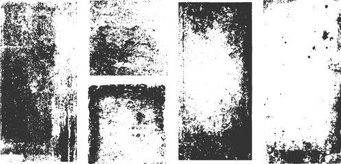 Grungy distressed textures with black and white abstract patterns grunge