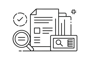 Online Audit With Document And Check Icon