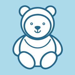 Baby teddy bear toy object newborn template line vector art design