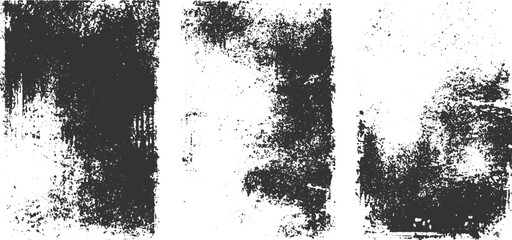 Grungy textured overlay with dark distressed patterns and white spaces grunge