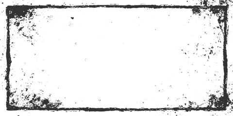 Rough textured black border with white background and scattered dark specks vector