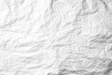 White crumpled paper texture abstract background. Creased and wrinkled paper surface. Copy space