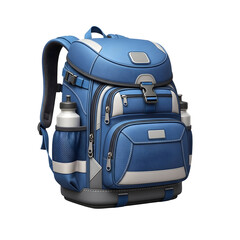 Obraz premium Blue backpack with two water bottles