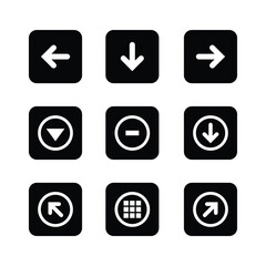 Fototapeta premium Arrow Icon Set – Black Navigation Symbols Collection for Web, App, and Interface Design